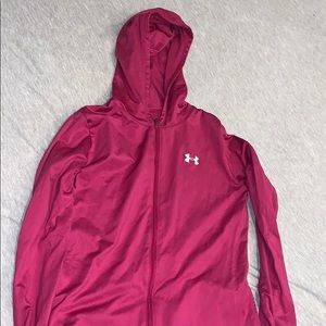Pink Under Armour Zip Up Sweatshirt